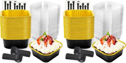 Vista 17 de NPLUX Mini moldes para pasteles de Halloween, 50 onzas, color oro negro