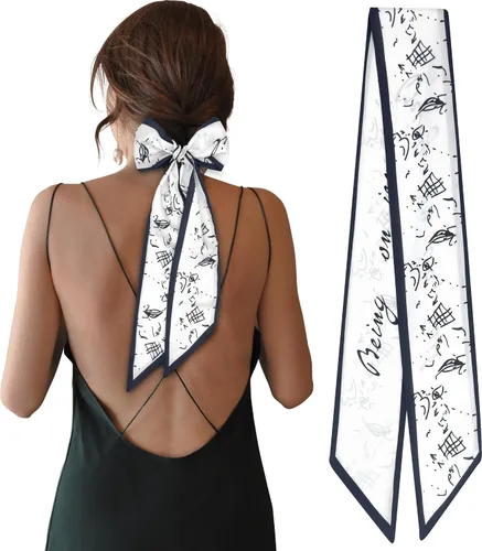 Vista 7 de Women's Designer Neckerchief Handbag Handle Ribbon Fashion Scarf Letter Printed Hair Tie