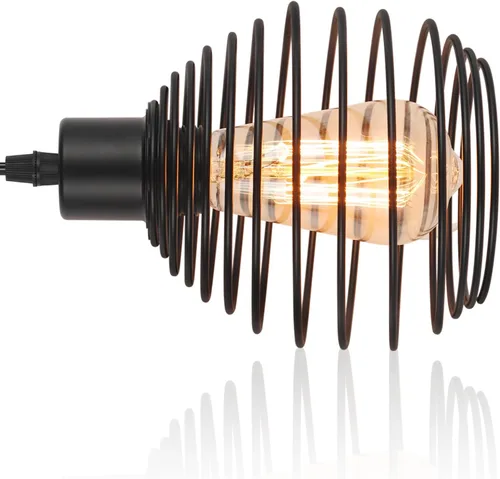Vista 5 de Lámpara de techo de madera semiempotrada de 3 luces, lámpara de techo industrial para dormitorio, sala de estar, entrada