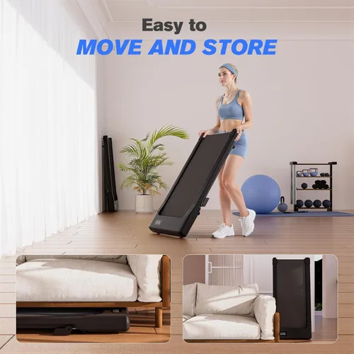 Vista 2 de MJWW Walking Pad, Auto Incline, 3.0HP, 300lb, Under-Desk, Remote LED 2-Negro