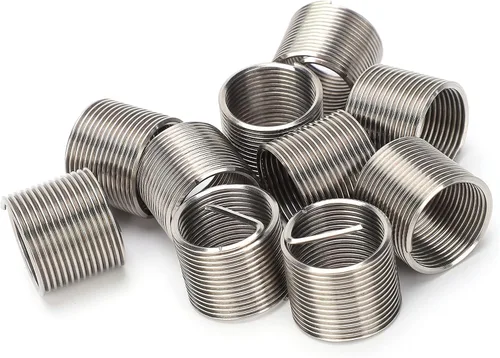Vista 8 de Hilitand 10 piezas de insertos de rosca de alambre de acero, kit de enchufe de reparación de rosca de acero inoxidable M18x1.5x1.5D, se puede