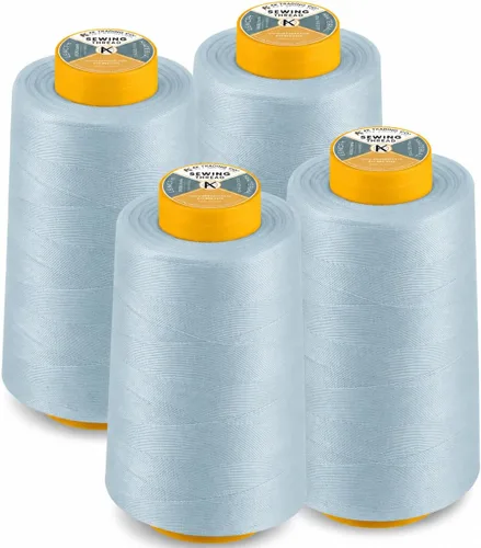 Vista 32 de AK Trading Paquete de 4 Conos de Hilo de Coser Multiusos Aqua (6000 Yardas Cada Uno) de Carretes de Hilo de Poliéster de Alta Resistencia a la Agua
