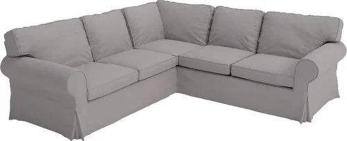 Vista 2 de Funda de sofá de algodón de repuesto compatible con IKEA Ektorp 2+2 Seccional Funda de algodón resistente solo para sofá esquinero Ektorp