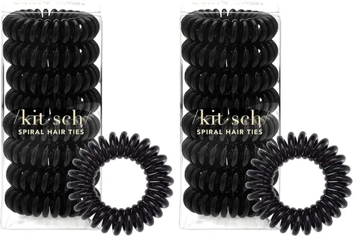 Vista 13 de Kitsch Henna - Coletas para pelo Coiled Plastic Ponytail Holders for Thick and Thin Hair Creaseless and Dent-Free Hair Ties No Damage Phone