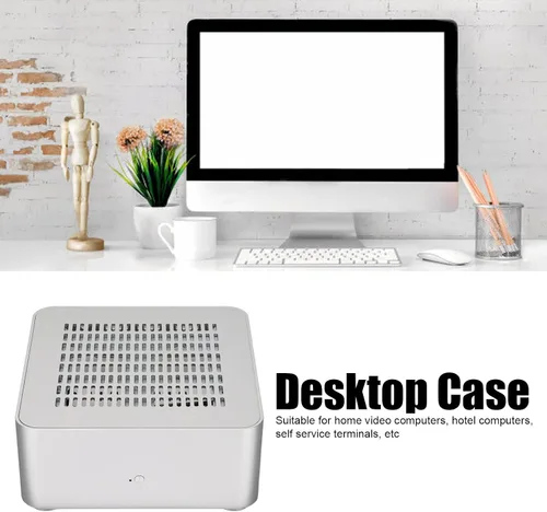 Vista 3 de Mini estuche ITX, caja de escritorio resistente y duradera buena disipación de calor para computadoras de hotel para terminales de autoservicio
