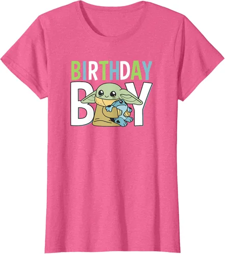 Vista 16 de Star Wars: The Mandalorian Grogu Birthday Boy Hug Blue Green T-Shirt Negro
