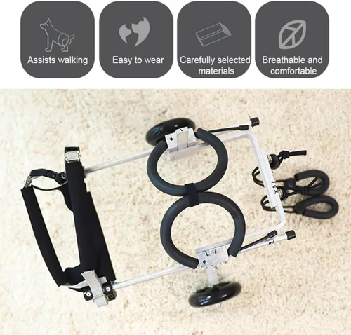 Vista 5 de Dog Wheelchair, for Back Legs Pet/Doggie Doggy Adjustable Doggy Light Weight Dog&Cat&Pets,for Injured, Disabled,Hind Limb Weak Pet, with Leg Brace