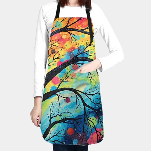 Vista 3 de Delantal de pintura de artista con 2 bolsillos, delantales artísticos para pintores, regalos para mujeres y hombres