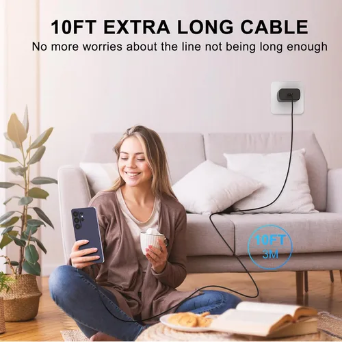 Vista 7 de 60W Super Fast Charger USB C, Type C Android Phone Charger Fast Charging Negro