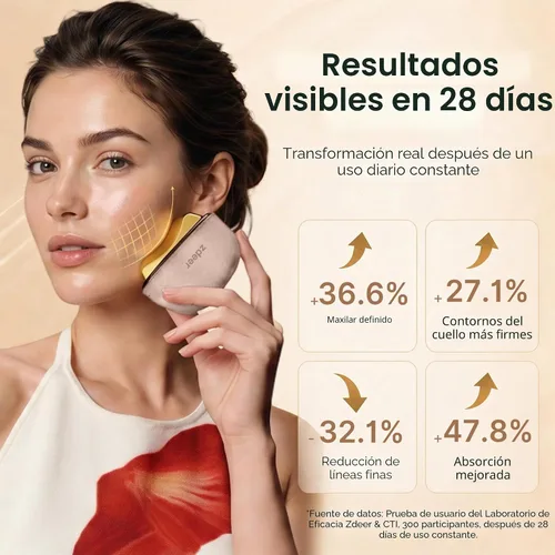 Vista 3 de ZDEER GS5 - Herramienta eléctrica calentada Gua Sha, masajeador facial de Rosa