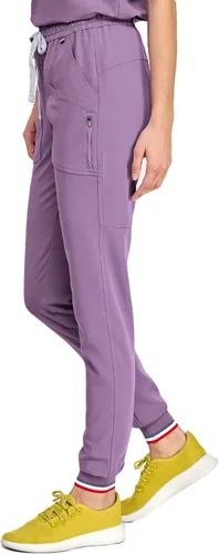 Vista 2 de Mediclo Pantalones médicos para mujer - Catalina Jogger 7 bolsillos ecológicos sostenibles FYSEL tela pierna cónica ropa de trabajo