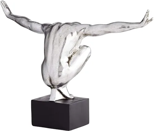 Vista 5 de Kensington Hill Gimnasta masculino Pose 19 1/2" Escultura de plata de ancho