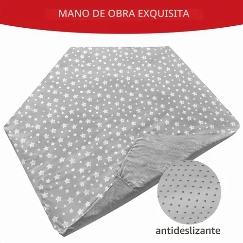 Vista 3 de Funda para tapete de juego para bebé (solo cubierta) compatible con tapete POP 'N GO Protector hexagonal antideslizante e impermeable