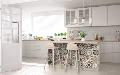Vista 6 de Calcomanías de bricolaje para decoración de chimenea, resistentes al calor, calcomanías simples y sin ensuciar, calcomanías para azulejos