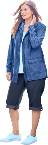 Vista 4 de Woman Within Chaqueta ligera con capucha para mujer, talla grande, Multi