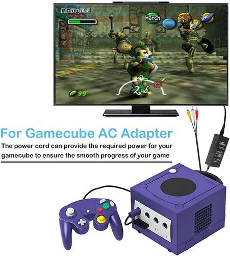 Vista 5 de Fuente de alimentación de CA para Gamecube cable compuesto AV compatible con consola Gamecube NGC