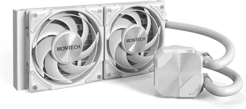 Vista 15 de MONTECH HyperFlow Digital 240 - Enfriador líquido de CPU, AIO de 9.449 in con bomba de 3100 RPM, 2 ventiladores E28 ARGB de 4.724 in, pantalla