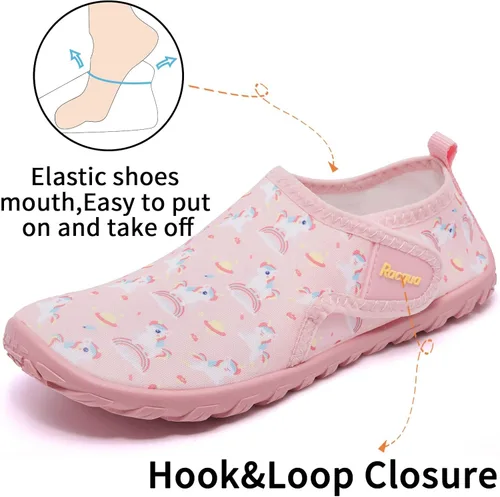 Vista 4 de Racqua Zapatos de agua para niños y niñas, de secado rápido, ligeros, deportivos, acuáticos (niños pequeñosniños grandes)