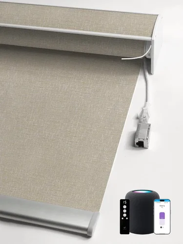 Vista 12 de SmartWings Persianas enrollables PoE, 1% de apertura, color beige Aventus 1% Apertura Beige