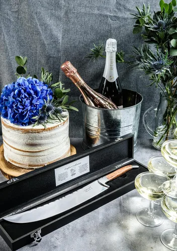 Vista 5 de Laguiole Style de Champagne Sabre, Luxury Line, palo de rosa, En caja de regalo