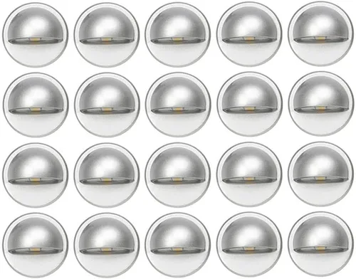 Vista 10 de FVTLED juego de luces para escalera, bajo voltaje y resistente al agua IP65 para exteriores con forma de media luna 1-2/5 pulgadas. Luces LED