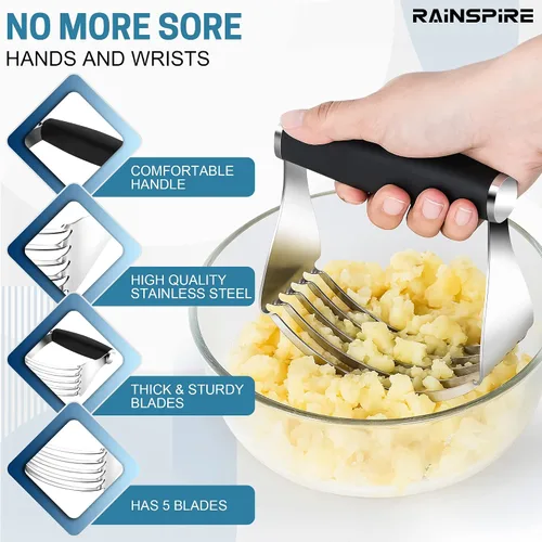 Vista 3 de Rainspire XL - Cortador de repostería para hornear, licuadora de repostería resistente, de acero inoxidable, cuchillas gruesas y afiladas, cortador