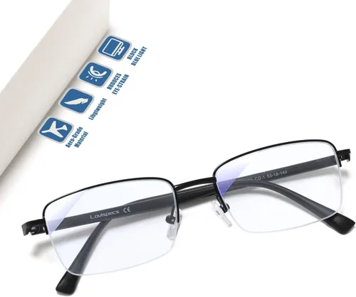 Vista 8 de Lentes de miopía para distancia, para hombres con visión cercana, gafas de miopía para conducir, ver hipermetropía, montura media
