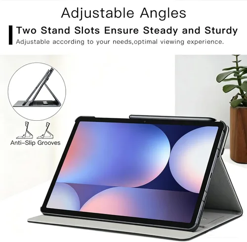 Vista 4 de ZtotopCases Funda para Samsung Galaxy Tab S10 Plus Case 2024/S9 Plus/S9 FE Plus 5G 12.4 pulgadas 2023, funda de piel sintética premium con correa