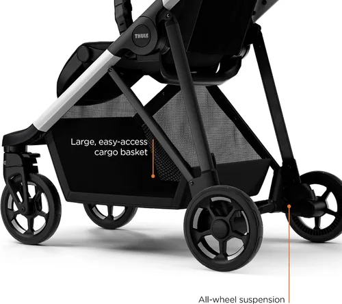 Vista 4 de Thule Cochecito de bebé Shine, características de cochecito de tamaño completo, diseño compacto y ligero, asiento reversible, cesta de Mezcla