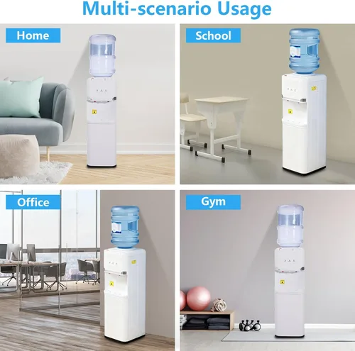 Vista 7 de Top Loading Dispensador de enfriador de agua para botellas de 5 galones, 3 ajustes de temperatura, dispensador de agua caliente y fría con bloqueo