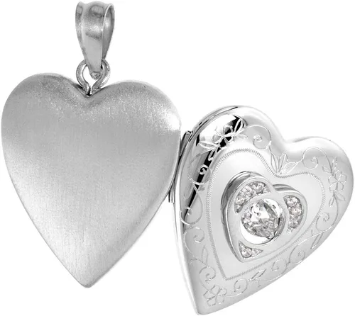 Vista 5 de Collar de plata de ley de 34 pulgadas con circonio cúbico y diamante para mujer