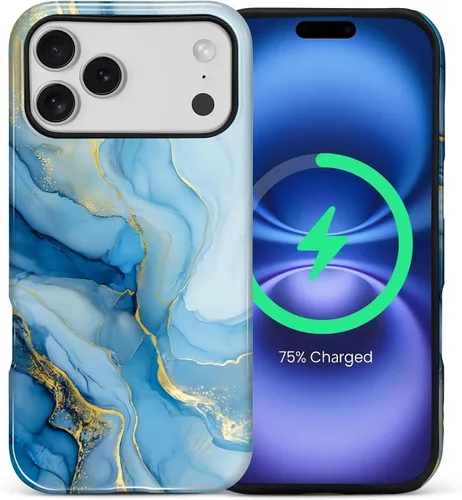 Vista 46 de Funda Compatible con iPhone 13/14 [Compatible con MagSafe] Protección de Doble Capa de Cáscara Dura Híbrida, Funda Magnética Protectora a Prueba