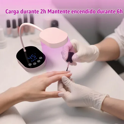Vista 6 de Lámpara de curación flash, 36 W, mini gel inalámbrico x lámpara de uñas de curación, sensor automático, cuello de cisne, portátil, USB, secado