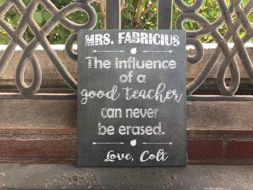 Vista 4 de Teacher Christmas Gift, Custom Chalkboard Style Canvas, Personalized For Free, Preschool, Kindergarten