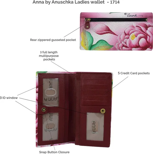 Vista 5 de Anna by Anuschka Cartera de mano de cuero genuino para mujer
