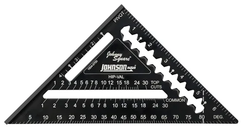 Vista 11 de Johnson Level & Tool 1904-0700V 7-1/4 pulgadas Johnny Square® MACH-1™ Smart Mark™ Rafter Square con vial nivel, negro
