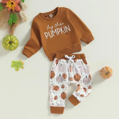 Vista 3 de Toddler Baby Boy Halloween Outfits Fall Winter Clothes Long Sleeve Sweatshirt Pullover Top+Jogger SweatPants Sets