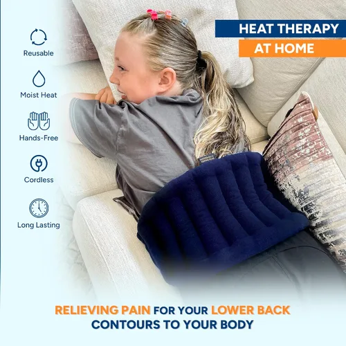 Vista 7 de SunnyBay Almohadilla térmica para microondas, apta para microondas, para dolor de cuello, hombros, rodillas o espalda con correas de sujeción, área