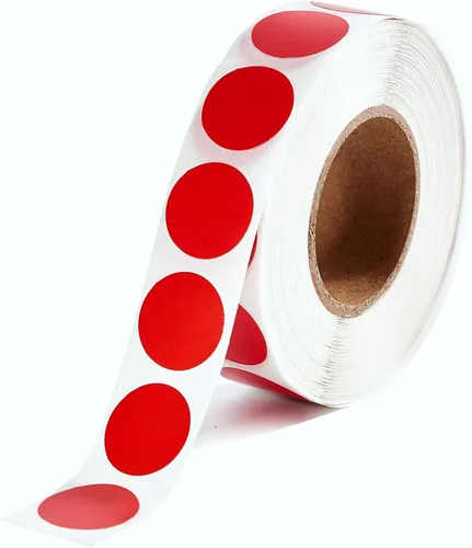 Vista 18 de 2000 Pcs Round Stickers 1/2 Inch Color Circle Red Green Dot Stickers Small Code Labels for Office Shop Yard Sale Home Classroom Marking Rojo+Verde