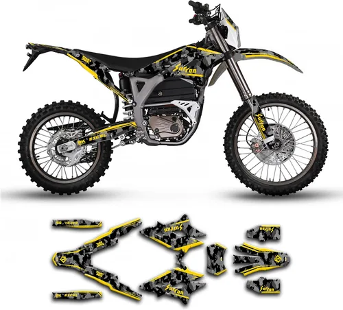 Vista 11 de SRSB21N003-KOR - Kit de calcomanías personalizadas para Surron Sur-Ron Storm Bee, negro y amarillo