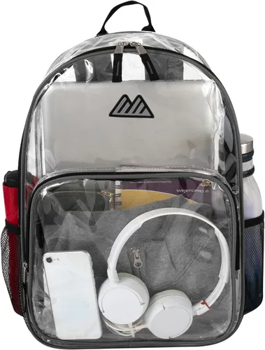 Vista 3 de Summit Ridge Mochila transparente impermeable con bolsillos, aprobada para estadios, resistente y transparente