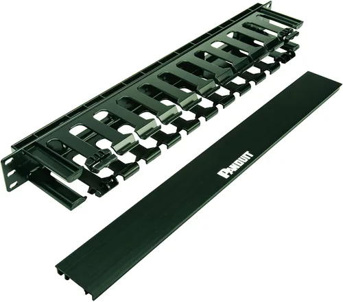 Vista 4 de Panduit WMPFSE, cable maestro horizontal, 1RU, color negro