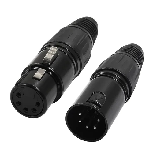 Vista 3 de Hordion Adaptador de enchufe de micrófono XLR macho y hembra de 5 pines, conector de micrófono, conector de micrófono XLR terminales de cable