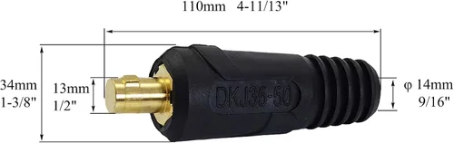 Vista 3 de RIVERWELD Conector-enchufe DKJ35-50 del panel del cable de soldadura TIG 315Amp Dinse Quick Fitting