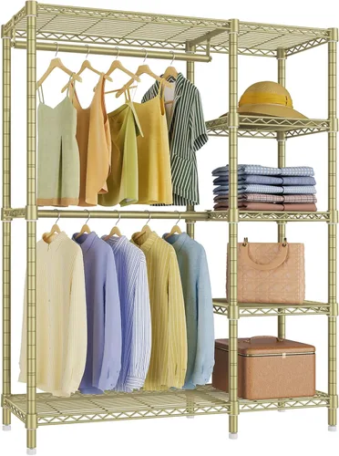 Vista 9 de VIPEK V7S Clothes Rack Heavy Duty Max Load 720lbs, Garment Rack with 7 Tiers Adjustable Shelves Portable Closet Metal Sturdy Wardrobe Storage System