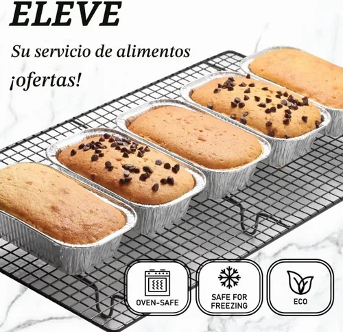 Vista 4 de Paquete de 35 mini moldes para pan de papel de aluminio de 1 libra, moldes de pan de aluminio para hornear, perfectos para hornear panes, pasteles