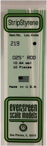 Vista 3 de Evergreen Scale Models Varilla redonda .025 10 EVG219 Suministros de construcción de plástico