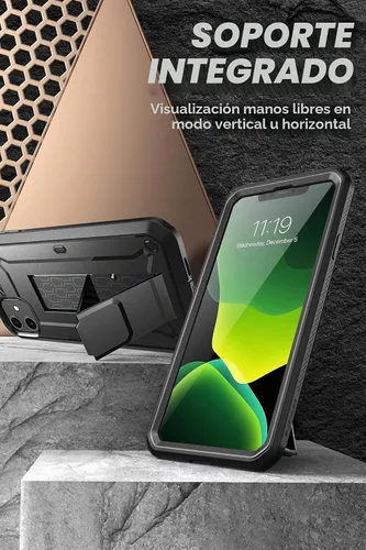 Vista 3 de SUPCASE Funda para iPhone 11 con protector de pantalla (Unicorn Beetle Pro), [soporte integrado y clip para cinturón] [protección de grado militar]