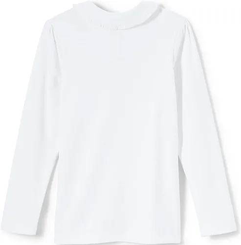 Vista 2 de Lands' End Camisa de punto con cuello Peter Pan de manga larga para niñas