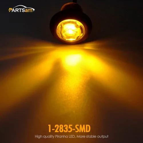 Vista 3 de Partsam 20 mini luces LED redondas de 3/4 pulgadas para remolque lateral y luces de liquidación, lente transparente, con ojales, selladas